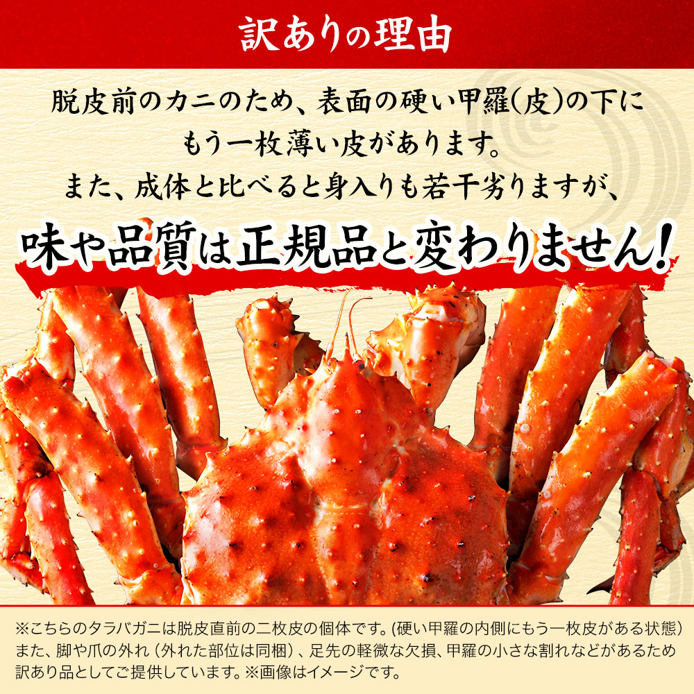 訳あり 北海道産タラバ蟹（姿）1.0kg【送料無料】【数量限定】