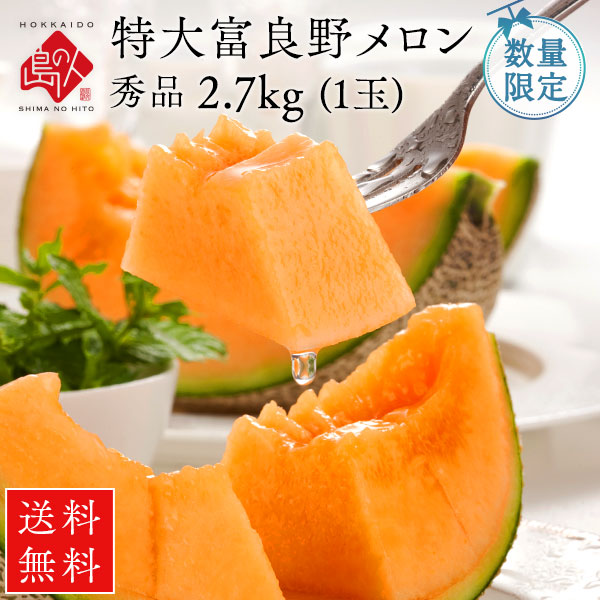 【収穫次第お届け】北海道 富良野 メロン 特大 2.7kg【送料無料】