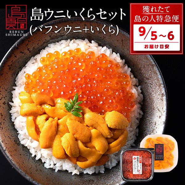 【9月5日～9月6日お届け】北海道 礼文・利尻島産 生エゾバフンウニ ＋昆布だしイクラ セット
