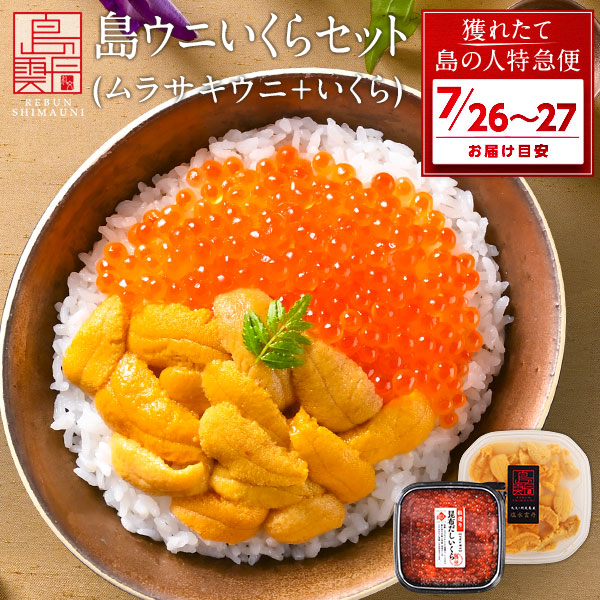【7月26日～27日お届け】礼文・利尻島産 島ウニ<br>生キタムラサキウニ ＋ 昆布だしイクラ セット